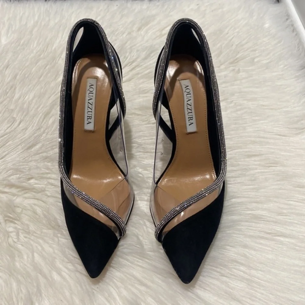 Aquazzura Tres Mondaine 105 suede pumps size 38EU‎